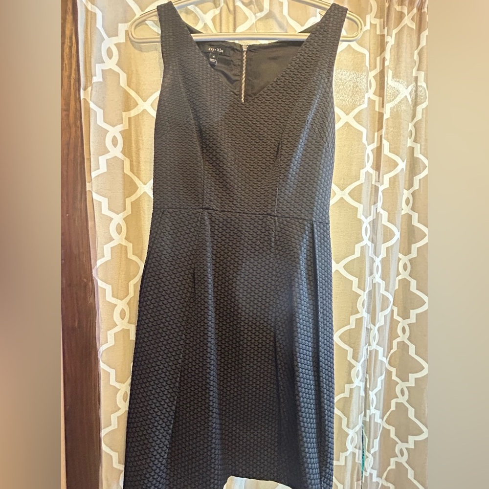 Ivy & Blu Black Textured Dress - Cocktail Dress Little Black Dress